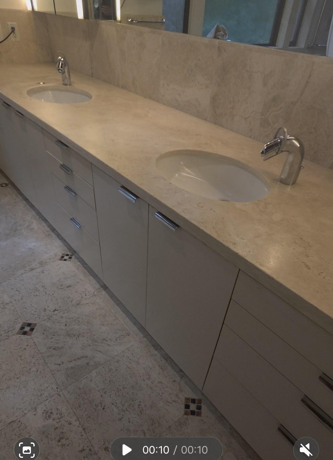 Matte Marble Countertop in Coral Gables
